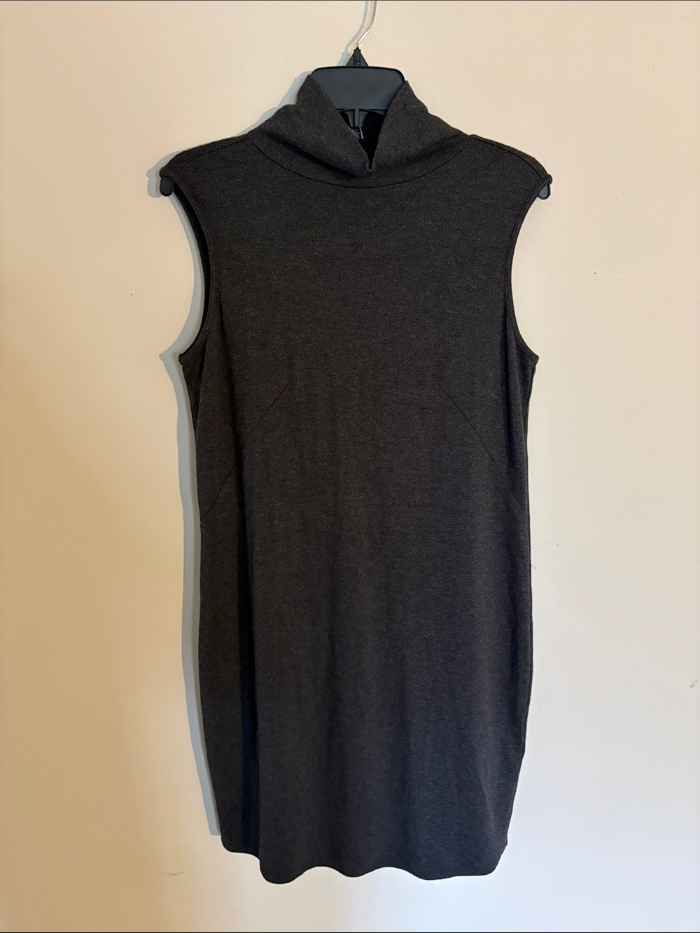 Adrienne Vittadini Sleeveless Turtleneck Tunic Dress in Charcoal